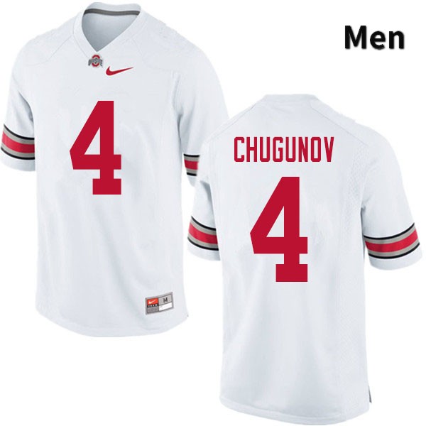 Ohio State Buckeyes Chris Chugunov Men's #4 White Authentic Stitched College Football Jersey